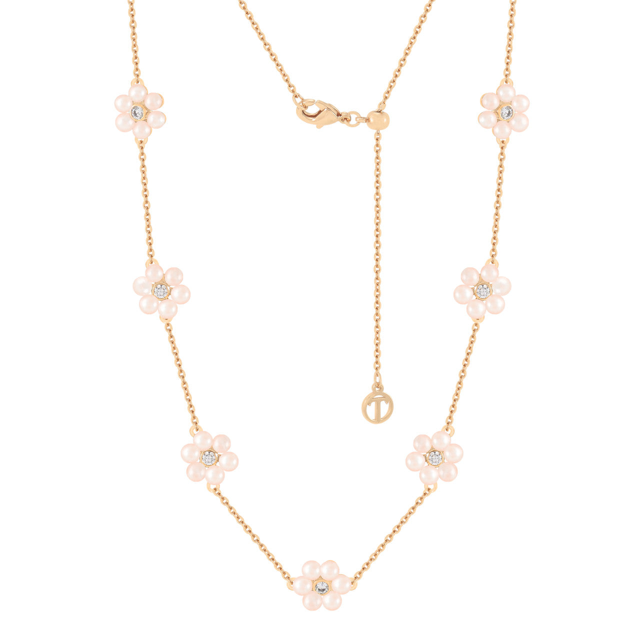 Daisy - Pink Pearl Necklace Gold