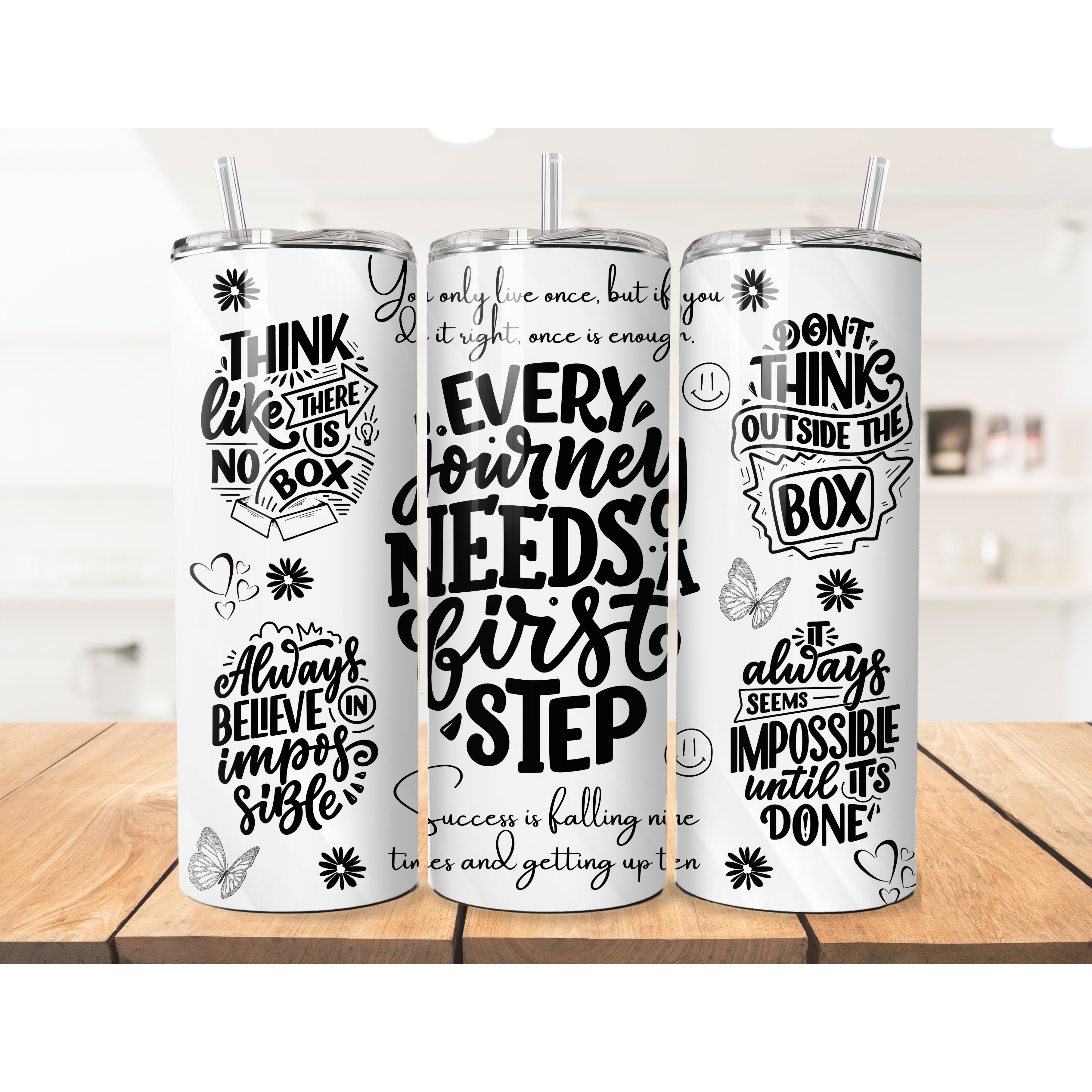 Motivational 1st step 20 oz  Tumbler