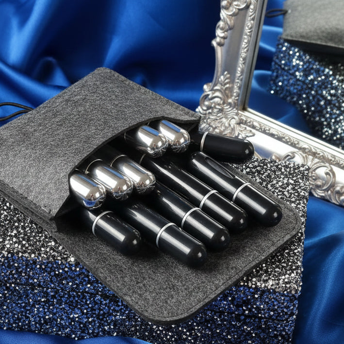 12 refillable samples + Free storage case - Options
