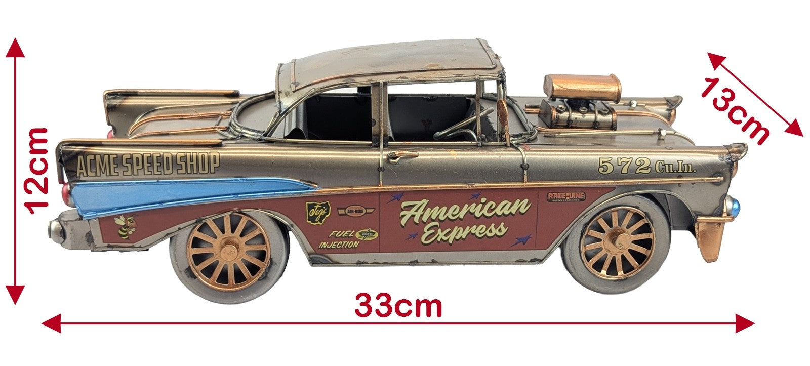 50s Car - Polished Metal 33cm