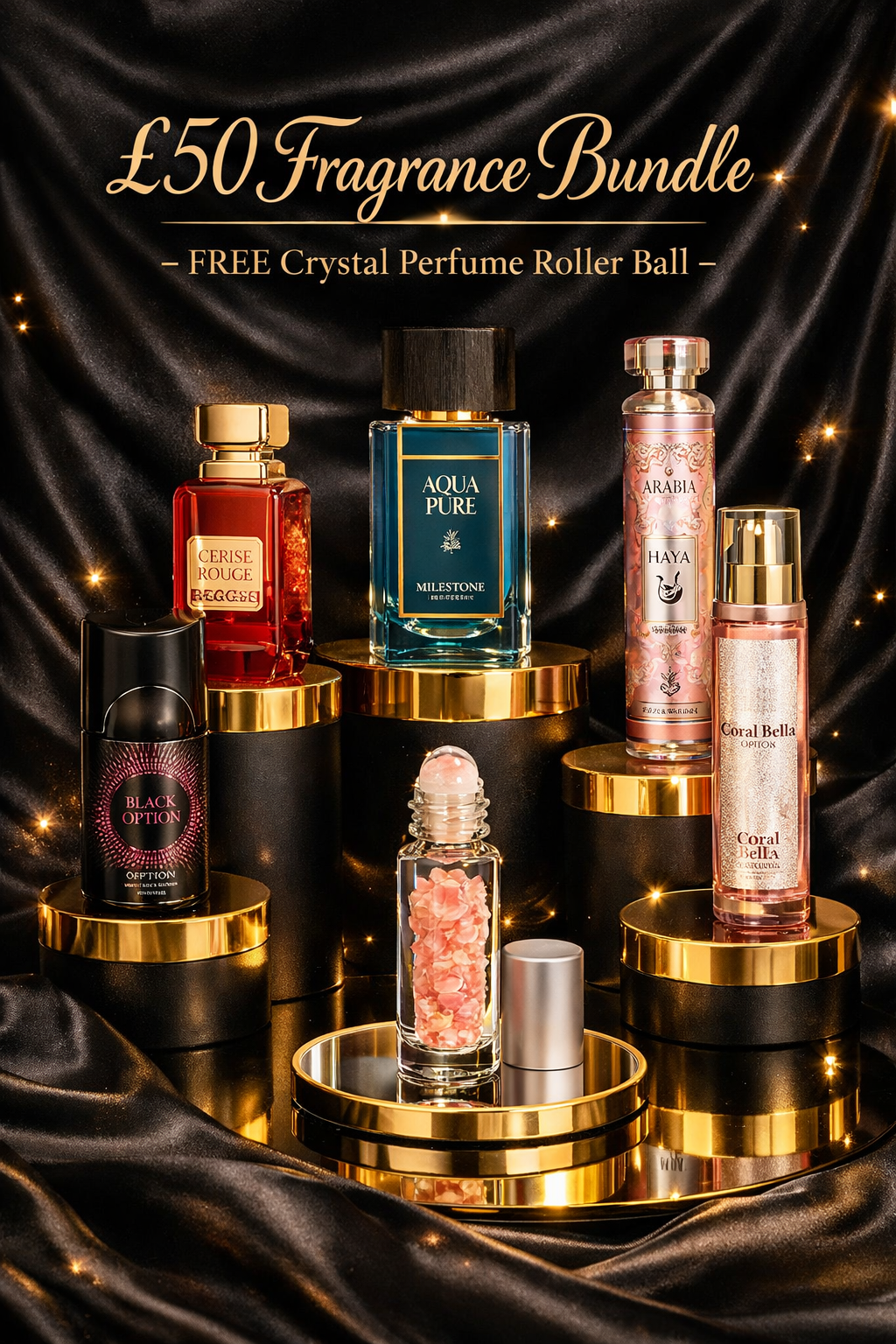 £50 Fragrance collection + FREE crystal Perfume roller (fragrance included)