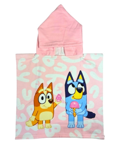 Official Bluey Kids Hooded Towel Poncho