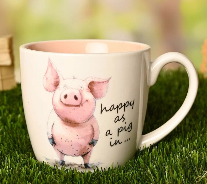 The Funny Farm Mug - "Happy as a Pig in..."
