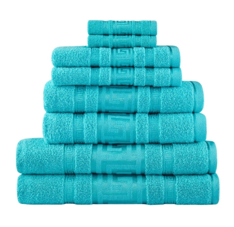 Snoozeville Royal Greek Bath Sheets Aqua pack of 2