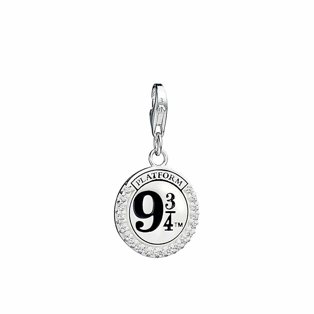 Harry Potter sterling silver Platform 9 3/4 clip charm with crystal Elements