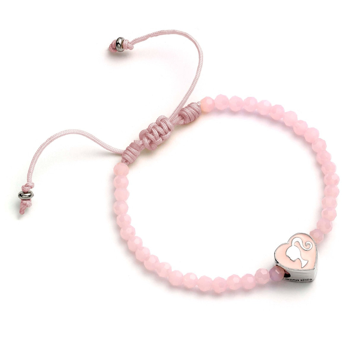 Barbie Pink Bead Friendship Bracelet with Heart Shaped Bead