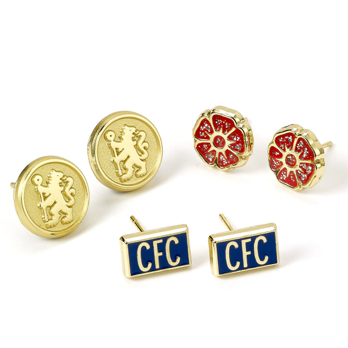 Chelsea Football Club Set of 3 Stud Earrings