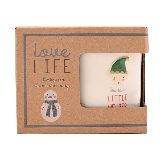 Love Life Christmas Embossed Mug - Elf