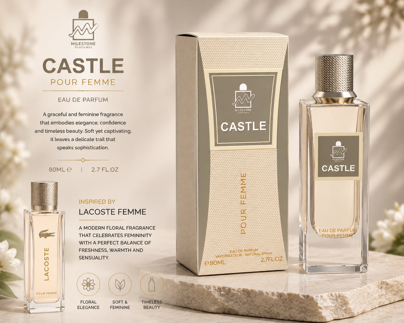 MILESTONE Castle (Unisex) 80ML EDP x 3 bottles