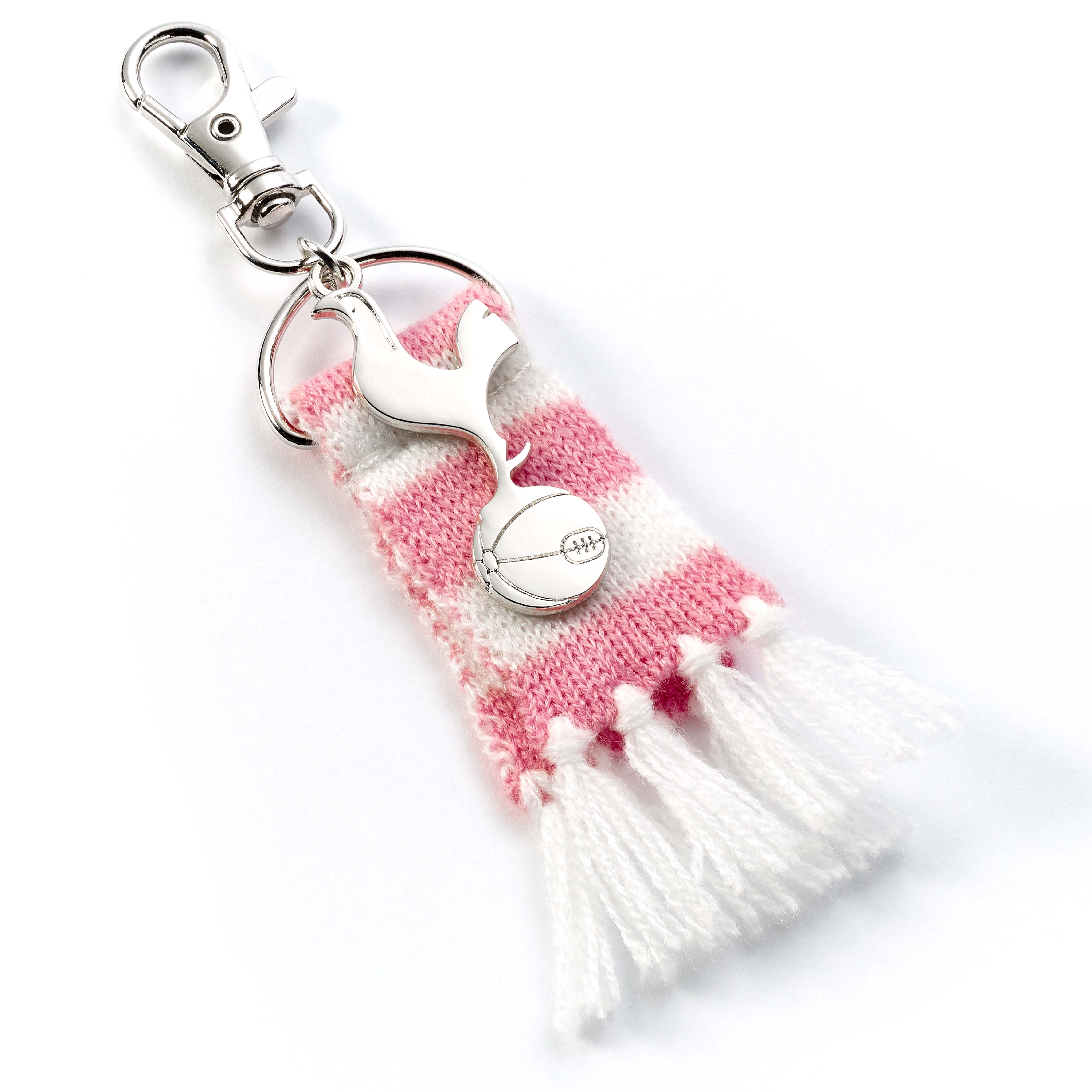 Tottenham Hotspur Pink Stripe Scarf and Cockerel Backpack Hanger